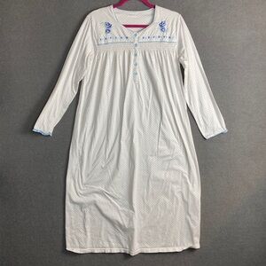 Keyocean polka dot long sleeve feminine Nightgown size S